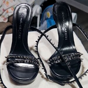 Alexander McQueen Black Studded Women's Heels size 38.5 (8.5 us)